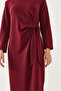 Women's Burgundy Modal Dress with Tie Detail 60351002 - 2
