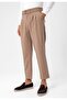 High waist buckle belt pleated fabric trousers - 3