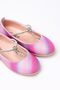 Girl's Stoned Colored Glittery Non-Slip Sole Orthopedic Ballerinas - 2