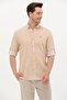 Comfort Fit Button-Down Collar Camel Hair Men's Shirt Cocos