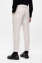 Ecru High Waist (Boyfriend) Pleated Fabric Trousers with Buckle Belt - 7