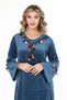 Women's Long Sleeve Velvet Dress - 2