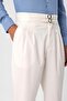 High waist buckle belt pleated fabric trousers - 5
