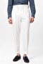 Ecru High Waist Pleated Carrot Fit Men's Trousers