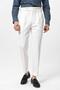 Ecru High Waist Pleated Carrot Fit Men's Trousers - 2