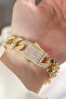 Modern Gourmet Women's Bracelet with Full Zircon Stones - 2