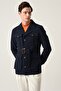 Men's apache collar belt detailed seasonal jacket - 2
