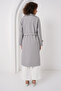5918 Women's Double Breasted Lapel Trench Coat - Gray - 5