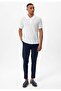 White Slim Fit Polo Collar Men's T-Shirt - 5