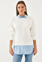 Women's White Shirt Detailed Sweatshirt 60351021 - 3