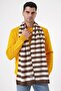 Men's Striped and Soft Textured Knitwear Scarf Brown-Beige 25W4002