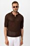 Polo collar Lace-Like Knit men's t-shirt