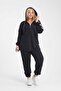 Women's Tomy Zippered Hooded Large Size Tracksuit Set