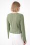 Women's V-Neck Openwork Patterned Standard Fit Knitwear Cardigan with Tie Front Green 25W3008 - 4