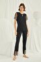 19193 Women's Black Short Sleeve Pajama Set - 2
