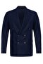 Men's Blazer Jacket - 100% Linen, Navy Blue, Double Breasted Closure - 6