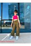 Miniğimin Cicileri Parachute Girls' Elasticated Trousers with Cargo Pockets - Khaki - 3