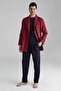 Men's Claret Red Dowry Groom Pajamas Set with Rubbish 5 Pieces 12000 - 3