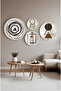Modern 4-Piece Round Painting Set with Wooden Frame Huhu419