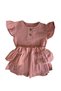 My Little One's Baby Cotton Ruffle Shorts Girls' Set - Dusty Rose - 2