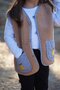 Pear Embroidered Brown Teddy Baby Kids Vest - 5