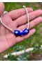 Navy Blue Cylinder Murano Glass Charm - 2