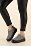 Women's Gray Wool Fur Inside Elastic Ultra Mini Boots & Booties - 2