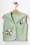 Unisex Baby Owl Printed Organic Cotton 3-6-9 Months 3-Piece Combed Baby Vest Set - 4