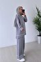 Mercerized Suit with Piping Detail - Gray