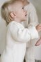 Baby Girl/Boy Knitted Button Detailed Hat Knitwear Newborn Jumpsuit Set-ecru - 7