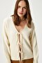 Women's Tena Laced Cream Knitwear Cardigan - 7