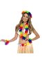 Colorful Hawaiian Necklace Crown Bracelet Set 4 Pieces (4940)