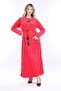 Women's Long Sleeve Velvet Dress - 7