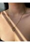 Zircon Stone Wide Chain Serenay Necklace Gold - 3