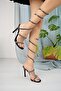 Women's Stoned Spiral Snake Model Heeled Shoes - 2