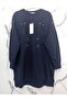 Women's Colorful Self Patterned 2 Thread Dark Blue Tunic 10567 - 2