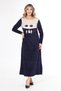 Women's Long Sleeve Velvet Dress - 8