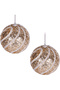 Christmas Ball, Sequined, White Glitter Lace Trim, Champagne - Pack of 2, 9 cm