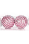 Christmas Ball, Sequined, White Stripe Rope Pattern, Pink - Pack of 2, 9 cm