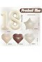 Retro Age Birthday Set Heart Foil Balloon Cream Age Balloon Foil Birthday Party Set Decoration - 4