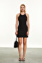 Women's Black Mini Tight Dress - 3