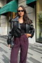 Premium Trend Faux Leather Design Biker Jacket - 2