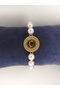 Gold Themed Bracelet with Pearls, Quartered Pearl Bracelet, Bijouterie Bracelet