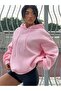 Cherry Star Sweatshirt - Pink Printed Oversize Hooded Hoodie - 4