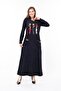 Women's Long Sleeve Velvet Dress - 6