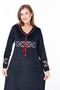 Women's Long Sleeve Velvet Dress - 3