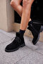 Atto Women's Black Genuine Leather Suede Boots - 5
