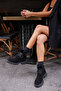 Atto Women's Black Genuine Leather Suede Boots