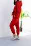 Women's Cotton Relaxed Fit Kangaroo Pocket Hooded Tracksuit Set - Hiking - 4
