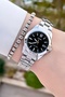 Women's Wristwatch with Black Cord and Metallic Color - 3